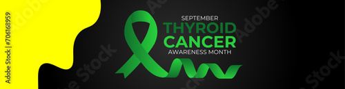September is Thyroid Cancer Awareness Month background template. Holiday concept. background, banner, placard, cover, backdrop, card, and poster design template with text inscription, standard color. 