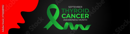 September is Thyroid Cancer Awareness Month background template. Holiday concept. background, banner, placard, cover, backdrop, card, and poster design template with text inscription, standard color. 