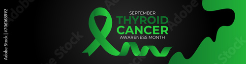 September is Thyroid Cancer Awareness Month background template. Holiday concept. background, banner, placard, cover, backdrop, card, and poster design template with text inscription, standard color. 