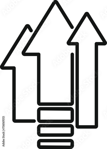 Velocity efficient icon outline vector. Plan work up. Speed device scale