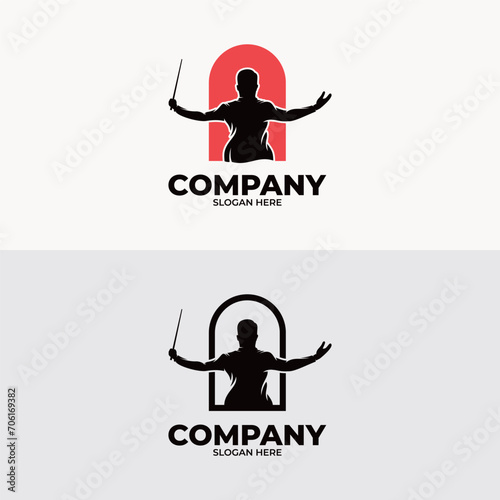 Vector graphic of Music conductor logo, Suitable for Musical Arranged and orchestra logos