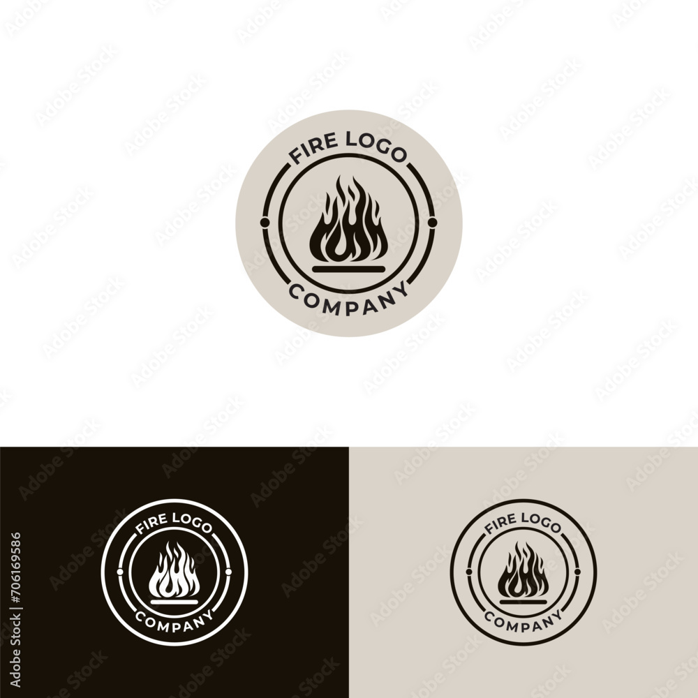 Fototapeta premium Silhouette of fire flame logo design template