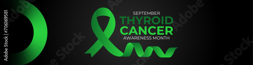 Thyroid Cancer awareness month is observed every year in September. it occurs when cells in thyroid undergo genetic changes. banner, cover, poster, card, flyer, brochure, backdrop. vector illustration