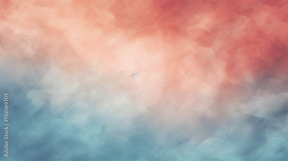 Sunset Clouds : Red and blue gradient watercolor textured wave background
