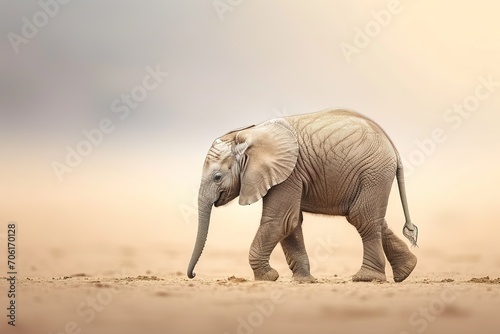 baby elephant, Professional photo, wildlife tele shot style, blur background, minimalistic © JetHuynh
