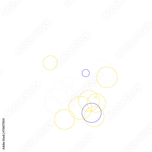 An abstract transparent bubble shape neon circles pattern design element.