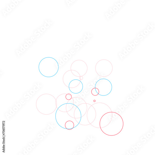 An abstract transparent bubble shape neon circles pattern design element.