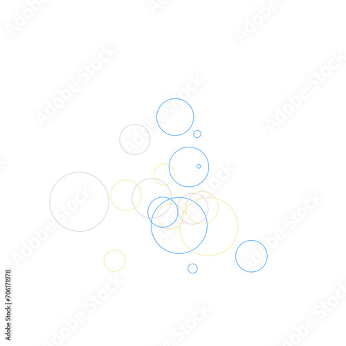 An abstract transparent bubble shape neon circles pattern design element.