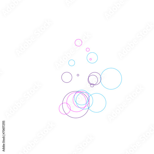 An abstract transparent bubble shape neon circles pattern design element.