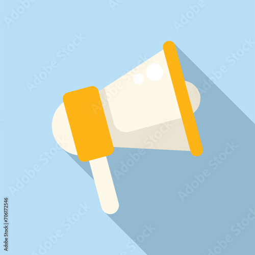 Search job megaphone icon flat vector. Career interview. Work search