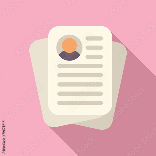 Online job papers icon flat vector. Seek now cv. Candidate career