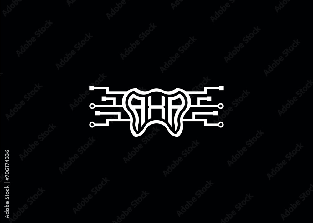 Letter AXA Modern Technology Vector Monogram Dental care shape Logo Letter AXA Modern Technology Vector Monogram Dental care shape Logo