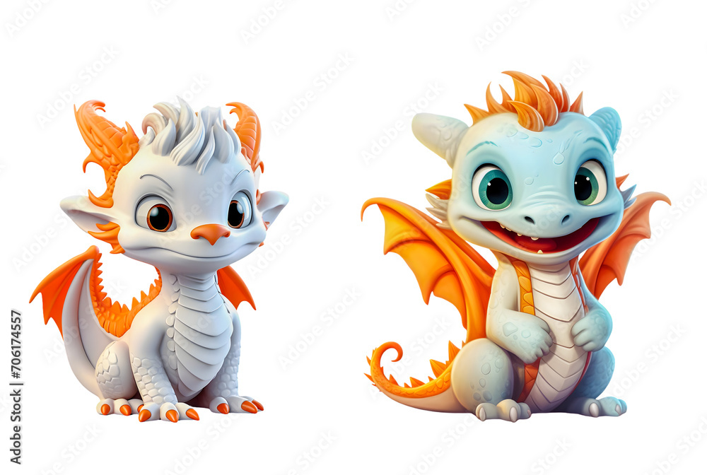 dragon isolated on white dragon isolated on white