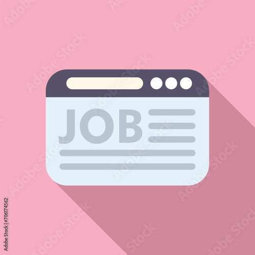 Job search online icon flat vector. Find newbie folder. Search work