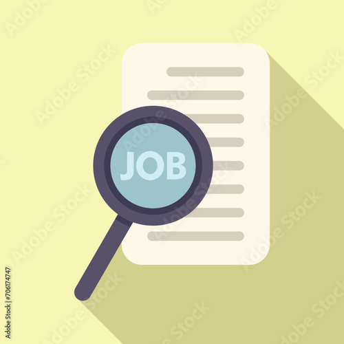 Search job magnifier icon flat vector. Business career. Technology research