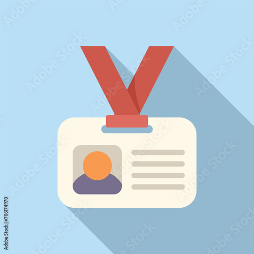 Cv credit card id icon flat vector. Career search. Business online