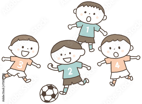 サッカーをする子供達