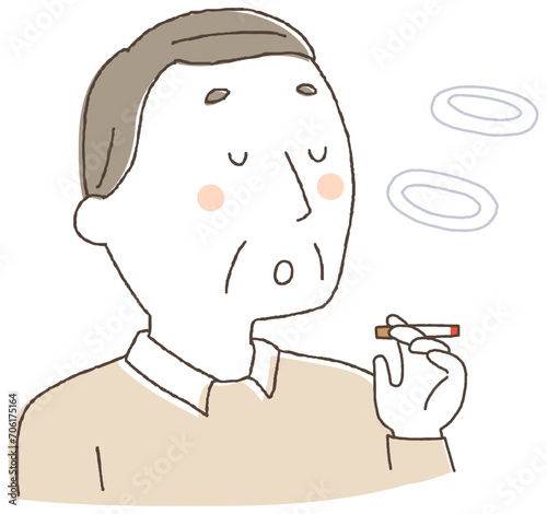 タバコを吸う男性