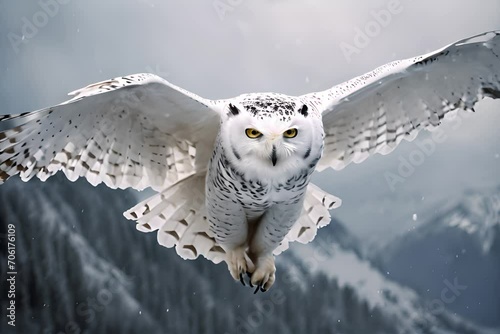 winter white owl bird portrdigitalt animal nature