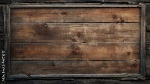 Framed Rustic Weathered Old Wooden Wall © Adam