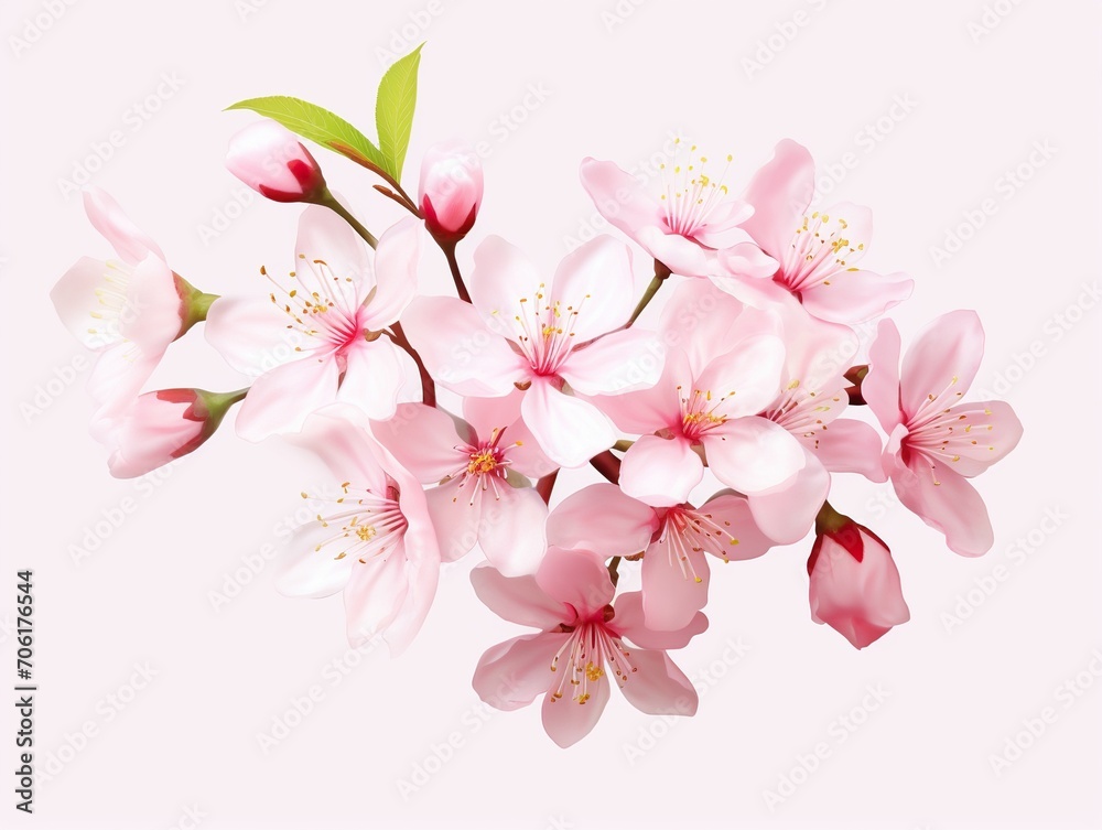 cherry blossom flower element in isolated background