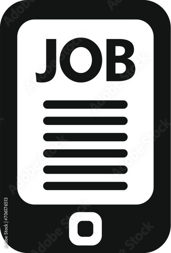 Tablet seek job icon simple vector. Career glass. Search folder interview