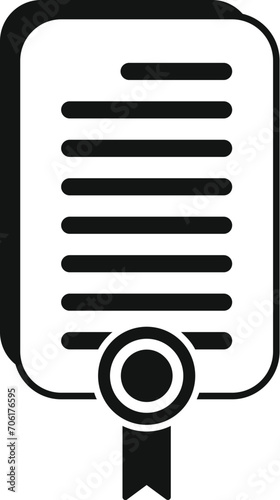 Diploma seeking job icon simple vector. Career search. Resume find