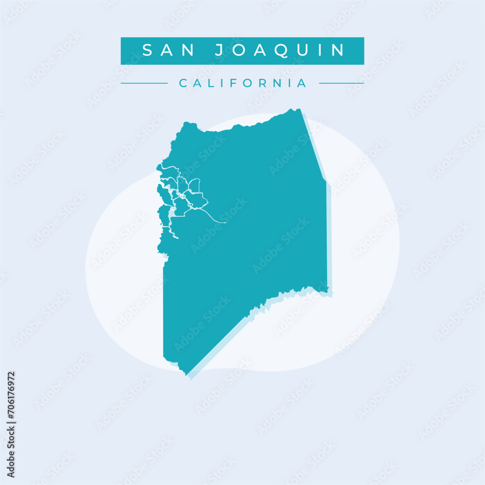 Vector illustration vector of San Joaquin map California Vector illustration vector of San Joaquin map California