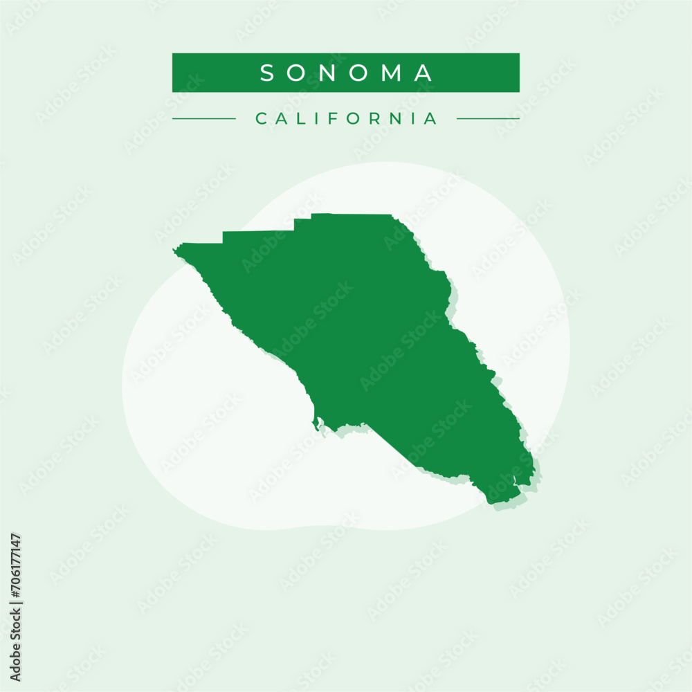 Vector illustration vector of Sonoma map California