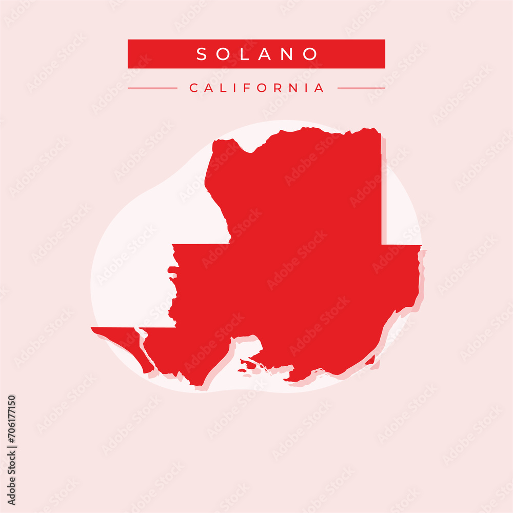 Vector illustration vector of Solano map California