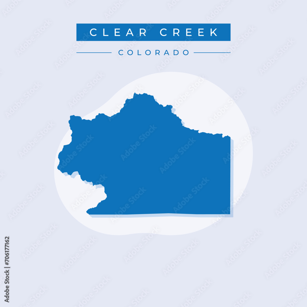 Vector illustration vector of Clear Creek map Colorado