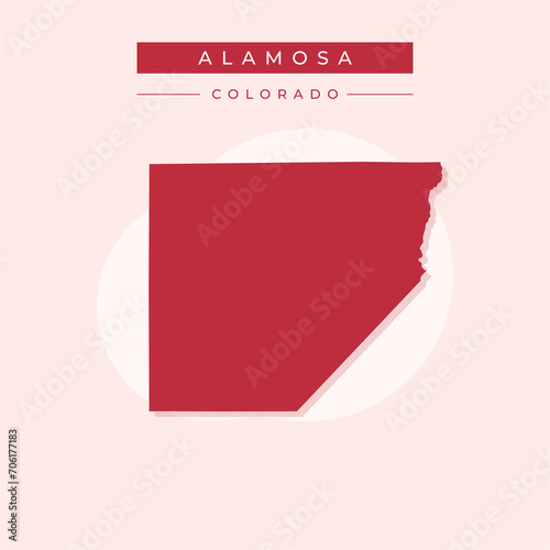 Vector illustration vector of Alamosa map Colorado photo