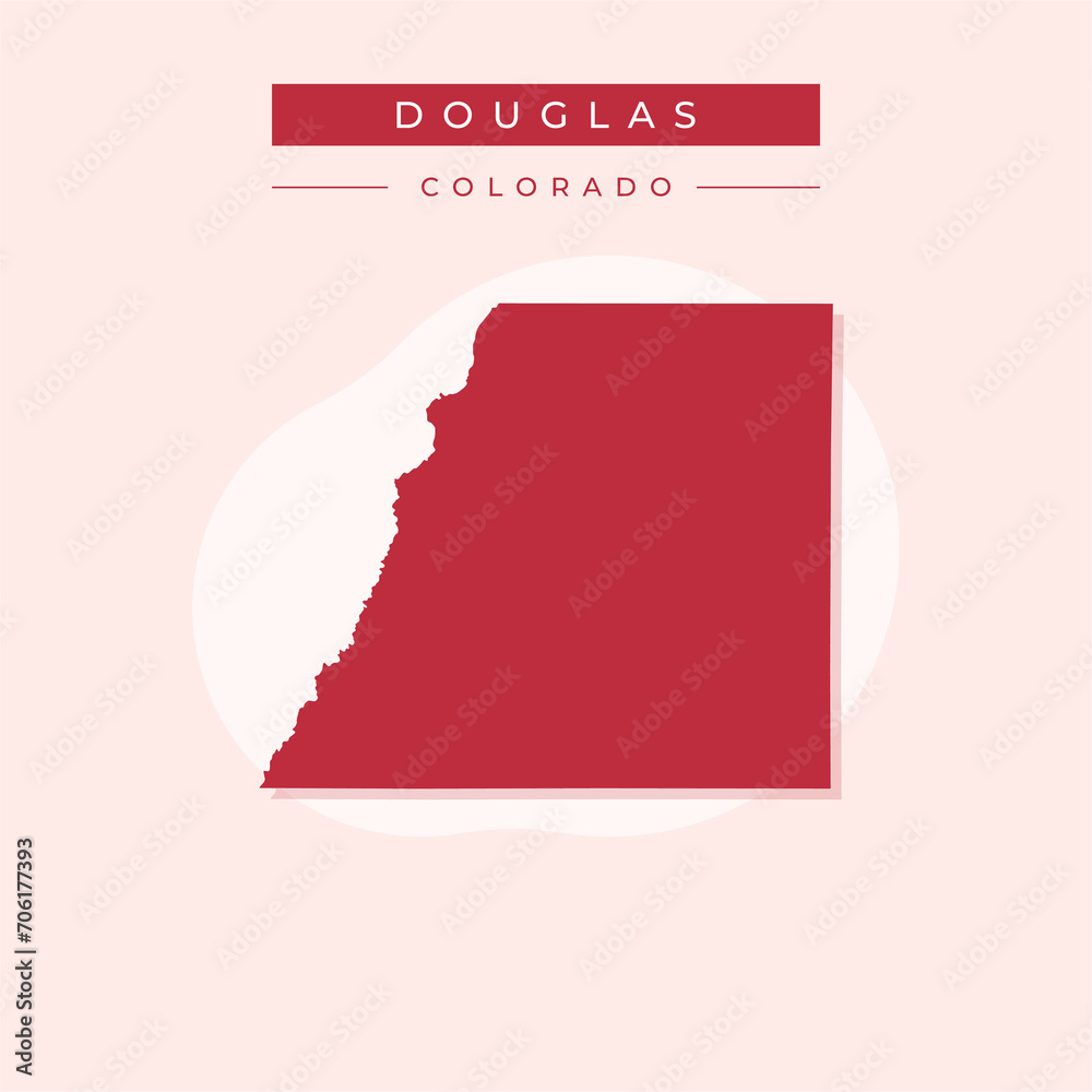 Vector illustration vector of Douglas map Colorado