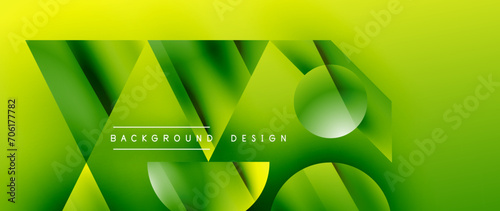 Captivating abstract backdrop composed of interlocking triangles and circles, forming an intriguing dance of shapes and patterns that exude both elegance and modernity