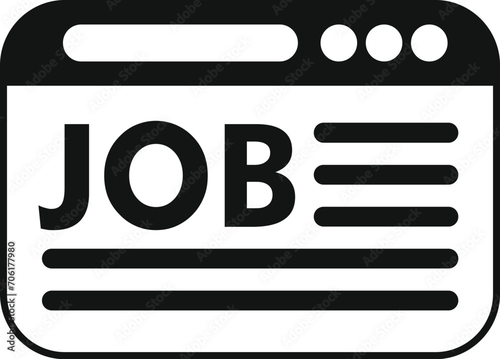 Job search online icon simple vector. Find newbie folder. Search work Job search online icon simple vector. Find newbie folder. Search work
