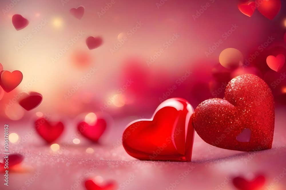 blurred hearts for valentines day background. generative ai blurred hearts for valentines day background. generative ai
