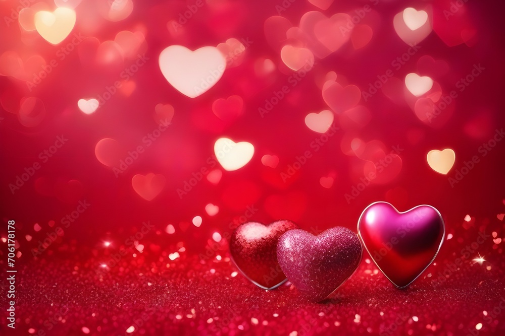 blurred hearts for valentines day background. generative ai blurred hearts for valentines day background. generative ai