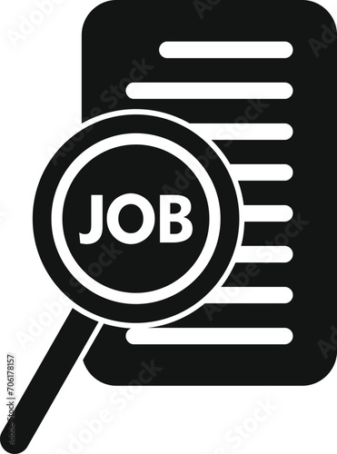 Search job magnifier icon simple vector. Business career. Technology research