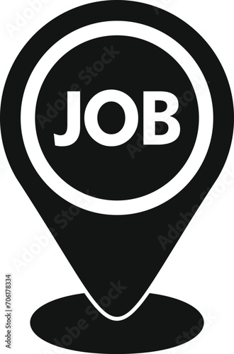 Job find location icon simple vector. Looking seek now. Candidate career