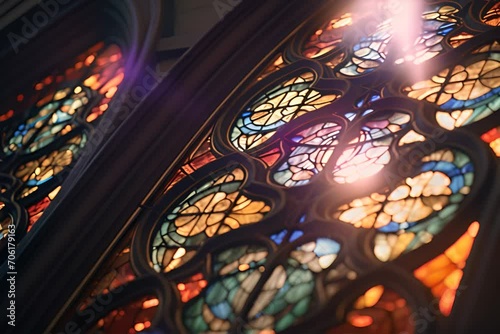 stained glass windows with sunlight