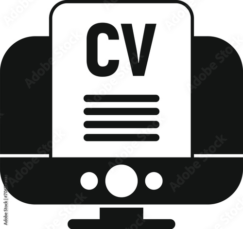 Online cv job icon simple vector. Boos seek. Candidate search find