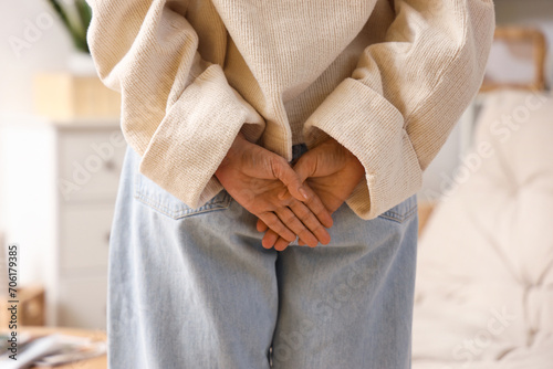 Mature woman with hemorrhoi...