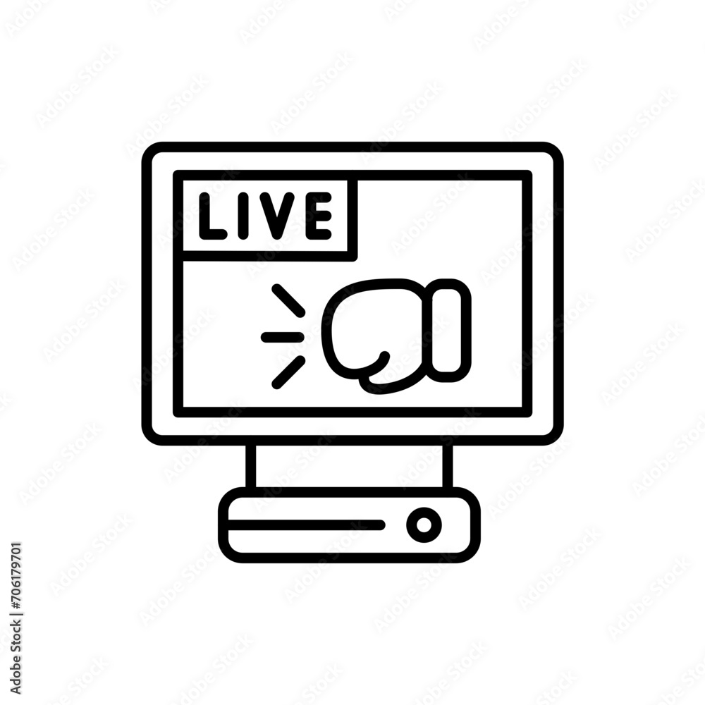 Live boxing outline icons, minimalist vector illustration ,simple transparent graphic element .Isolated on white background Live boxing outline icons, minimalist vector illustration ,simple transparent graphic element .Isolated on white background