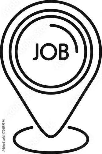 Job find location icon outline vector. Looking seek now. Candidate career