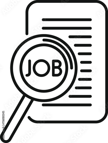 Search job magnifier icon outline vector. Business career. Technology research