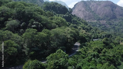 Drone shot of Aliyar Reserve Forest and Anamalai Tiger Reserve, Coimbatore, Tamil Nadu, South India photo