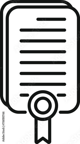 Diploma seeking job icon outline vector. Career search. Resume find