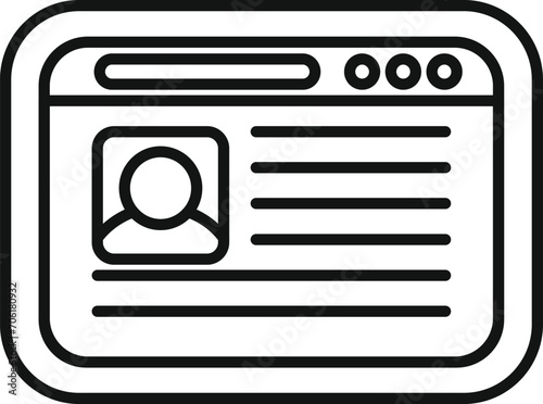 Resume seeking job icon outline vector. Career candidate. Company hr resume