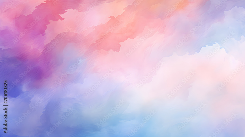 A watercolor background，Blue, purple, peach, gradient effect