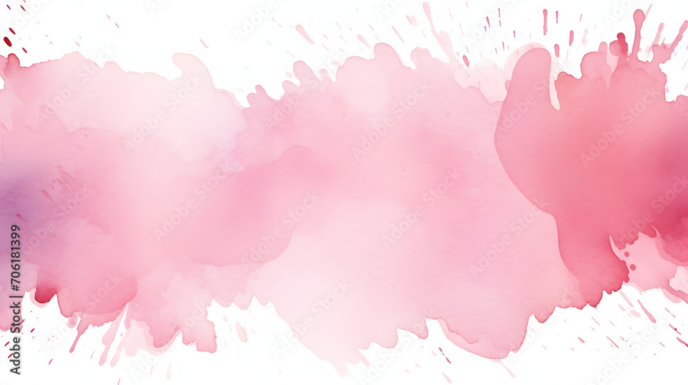 Watercolor-style clipart of splash of rectangular shape in a soft pastel pink color,